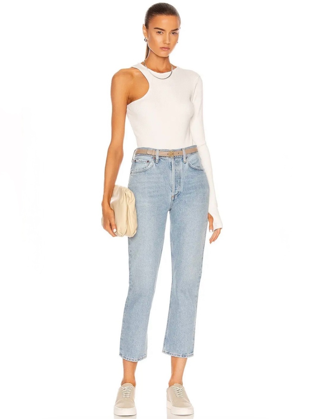 AGOLDE Riley High Rise Straight Crop Jeans - Dimension